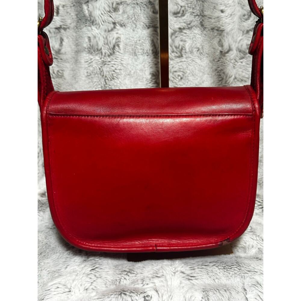 PRE-CREED Vintage Coach 9170 Classic Pouch Red Leather Metal Tag 1970s - Picture 6 of 16